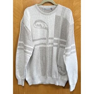 VTG Shenandoah Mens Knit Golf Sweater Textured Beige Size L Made In USA NWOT